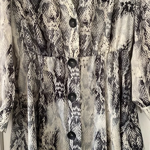 Zara Basic snake print mini fit and flare dress - Picture 2 of 4